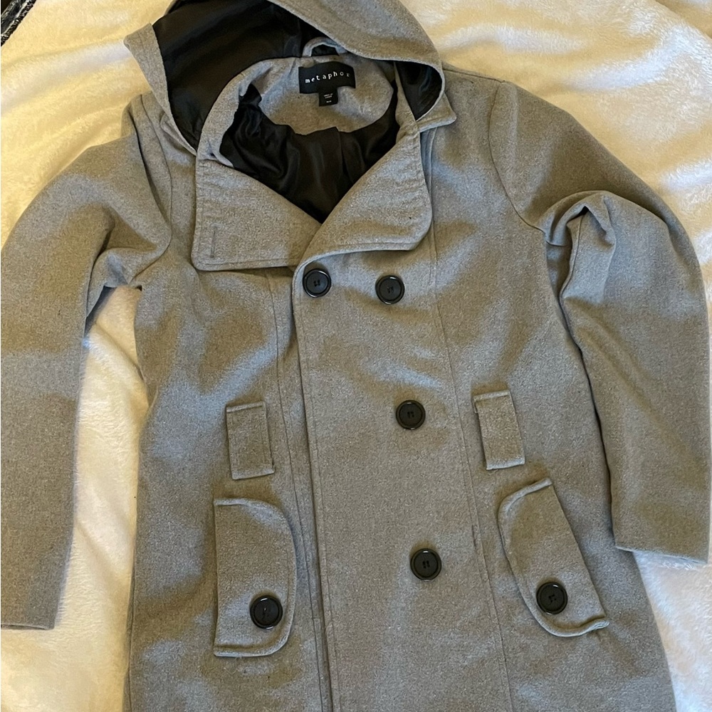 Ladies Heather Grey Peacoat